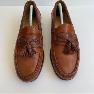 Foot Joy Mens Loafers Shoes Brown Slip On Woven Tasseled Moc Toe 10 D